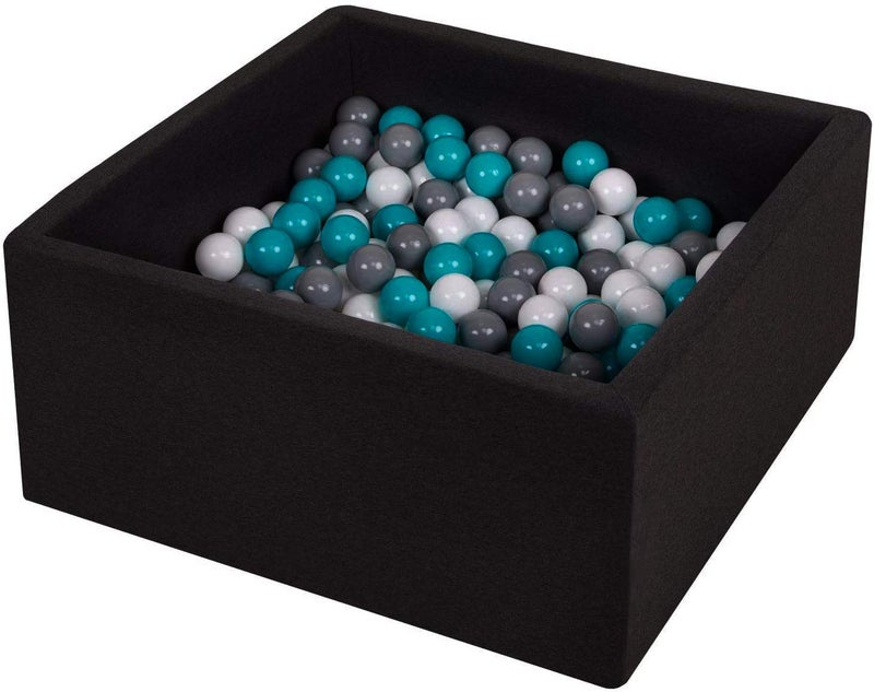 TRENDBOX Ball Pit Kids Ball Pit Memory Foam Ball Pit Square Ball Pits for Toddlers Babies Ball Pit Balls NOT Included - Black - Image 1